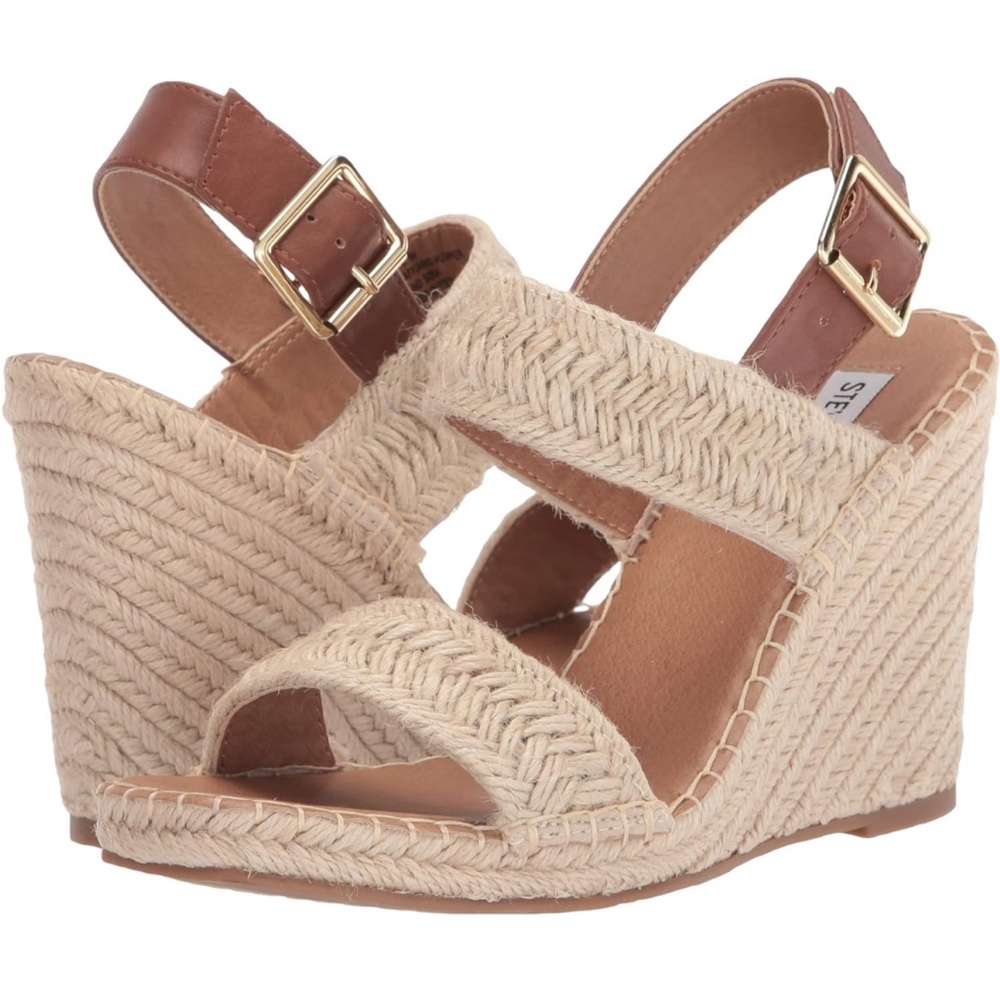Steve Madden Uri Raffia Wedge Sandal Gem